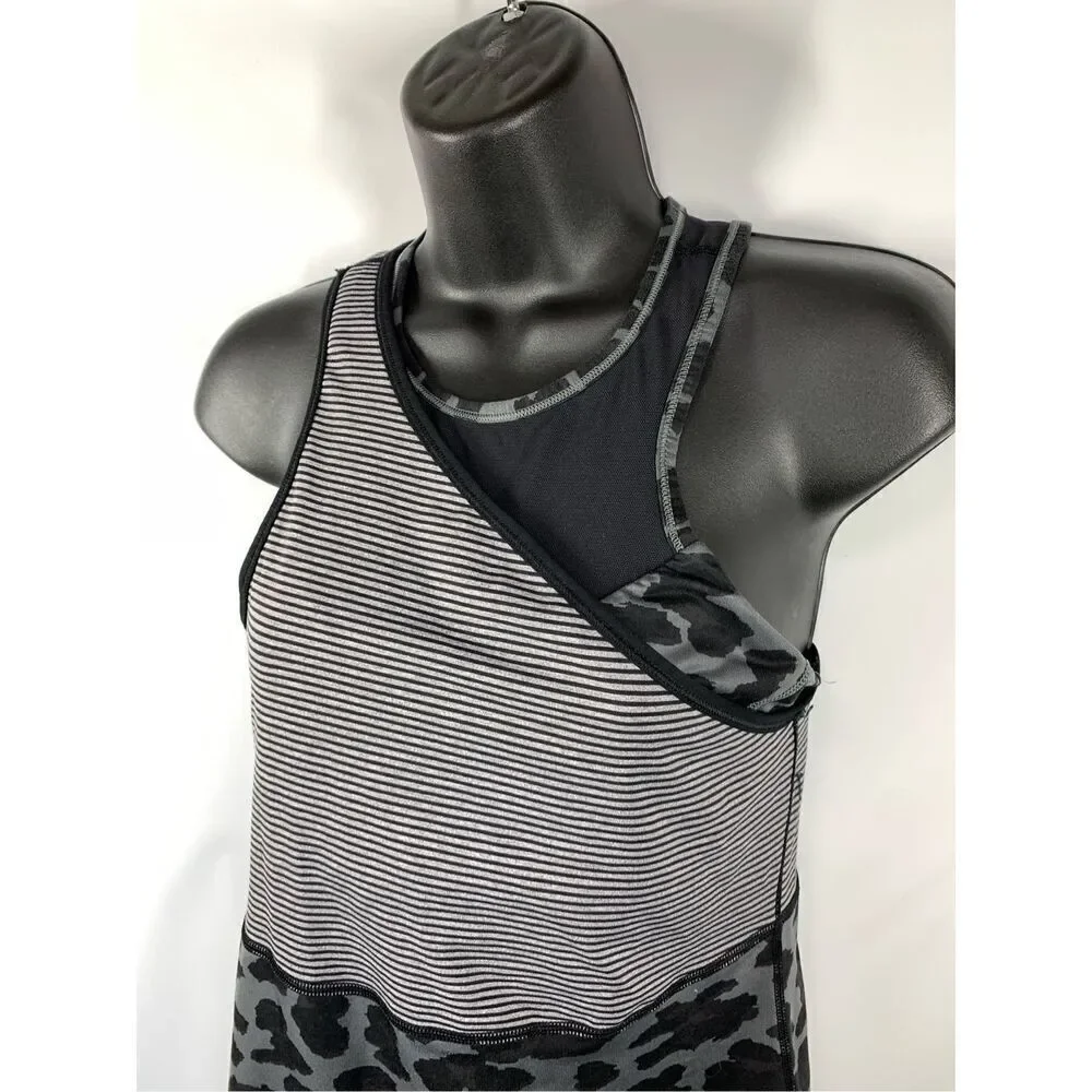 Box 5 -- Lululemon Leopard Stripe Fitted Tank Top Size 8